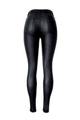 Pantalones de cuero de calle para motocicleta con cremallera